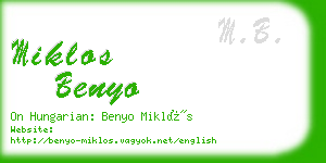 miklos benyo business card